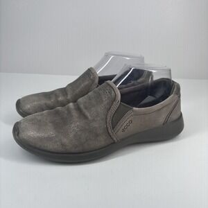ECCO Soft 5 Women's US 6.5/EU 37 Metallic Warm Grey‎ Slip-On Sneakers Loafers